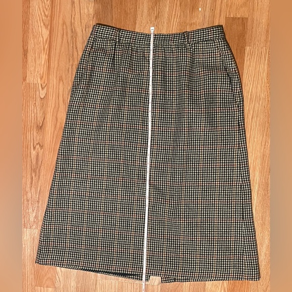 Vintage Leslie Fay Sportswear Houndstooth Wool Pencil Skirt Sz 14 - Picture 5 of 10